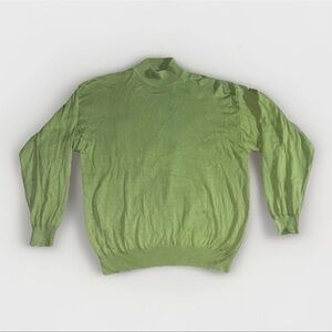 Vintage Stile di Vita Made in Italy Size Large Green Turtleneck Sweater Cozy